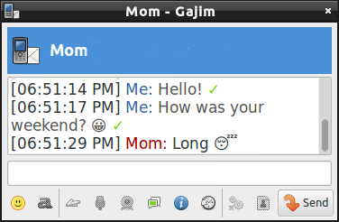 Deliver messages from your chat client to SMS devices!